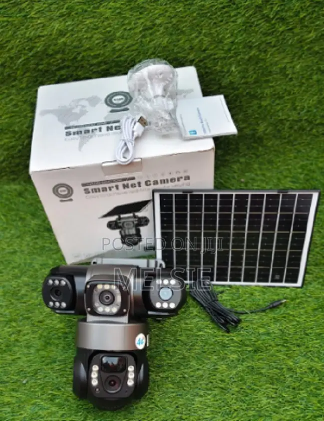 V380 Triple Lens Three Screens Camera Solar Powered Ip Solar Light Cam
