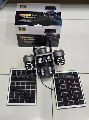 Triple Lens V380 Simcard 4g Solar Powered Camera With Dual Panels 8w
