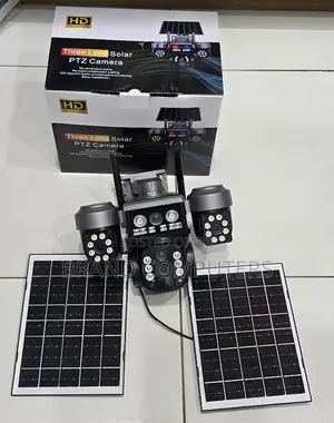 Triple Lens Solar Powered Camera Monitor With Night Vision Dual Panels