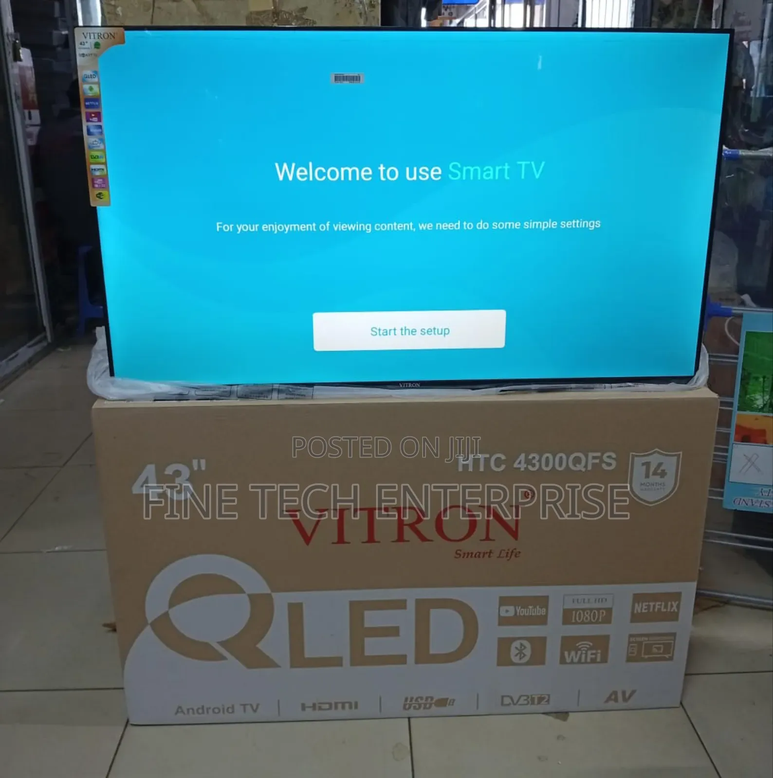 Vitron 43" Qled Smart Android Frameless With Bluetooth