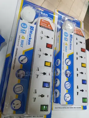 Marken 4 Way 3 Meter Extension. Surge Protector