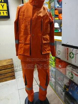 Grey Pockets Orange Body Suit for Engineers
