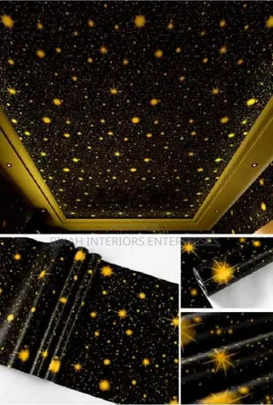 Gold and Black Ceiling Wallpaper