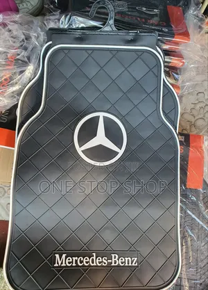 Mercedes Unique Rubber Mats With White Logo