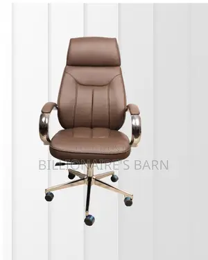 Sleek Brown Executive Leather Office Chair | High-Density Foam Seat