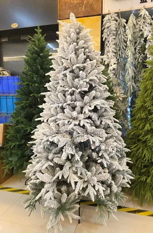 Premium Quality Snow Flocked With Spruce Hinged Christmas Tree