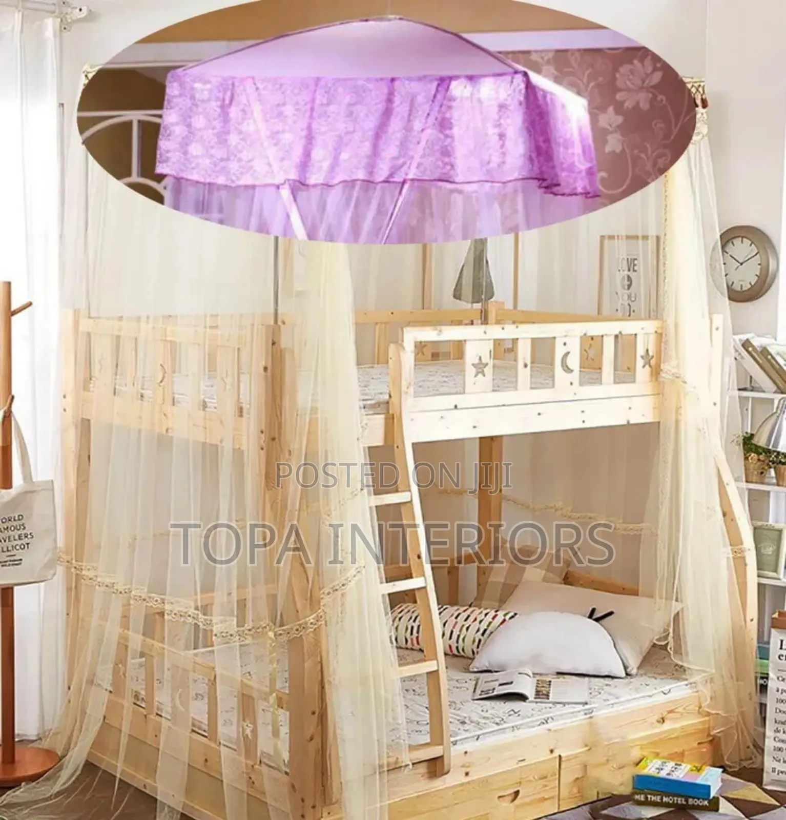 Square Top Double Decker Mosquito Nets for Kids Beds