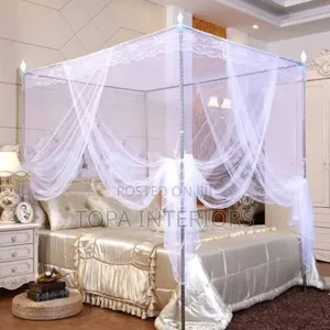 King Size 6x6 Bed Mosquito Nets With Four Stands