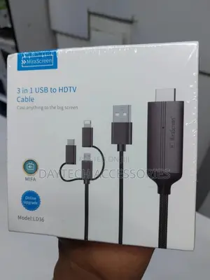 Phone Usb to Hdmi Cable - 3 In1 - Ld36 - Mirascreen Adapter.