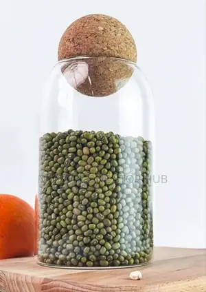 Air Tight Glass Jar With Natural Cork Top 3pcs