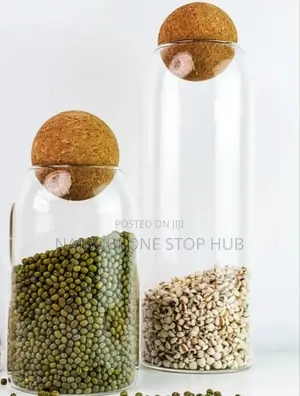 Clear Glass Container With Eco-Friendly Cork Lid