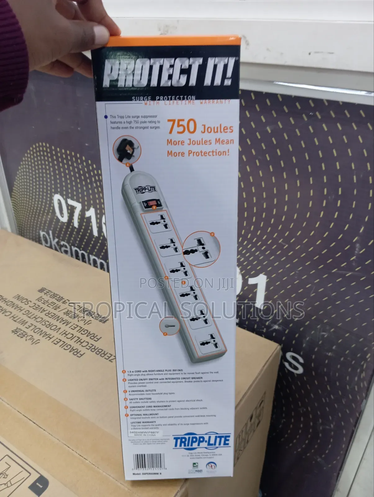 Tripplite Extension With Surge Protector 6 Way Outlets