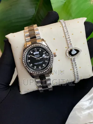 Rolex Iced Ladies X Bracelet Watch and Bracelet
