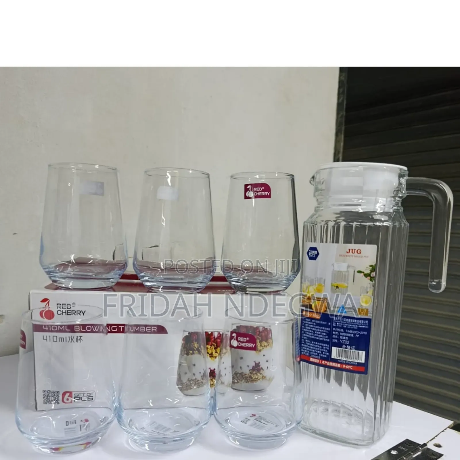 1l Luminarc Jug 
6pcs Water Glasses