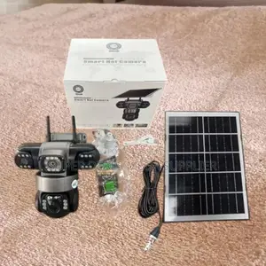 V380 Pro Solar Outdoor Camera Triple Lens Eyes 360 Rotation Waterproof