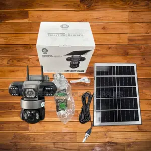 V380 Pro Solar Security Camera Triple Lens Eyes 360 Degree Rotation