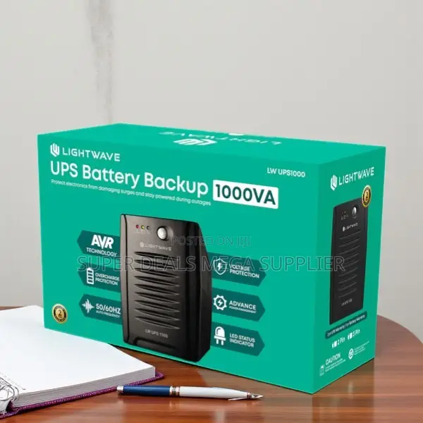 Lightwave 1000va Ups With Automatic Regulation and Power Surge Guard