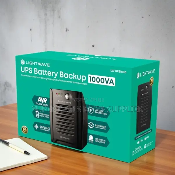 Lightwave 1000va High Performance Ups With Led Indicators and Backup