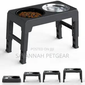 3-in-1 Adjustable Elevated Dog Cat Bowl, Adjustable Height