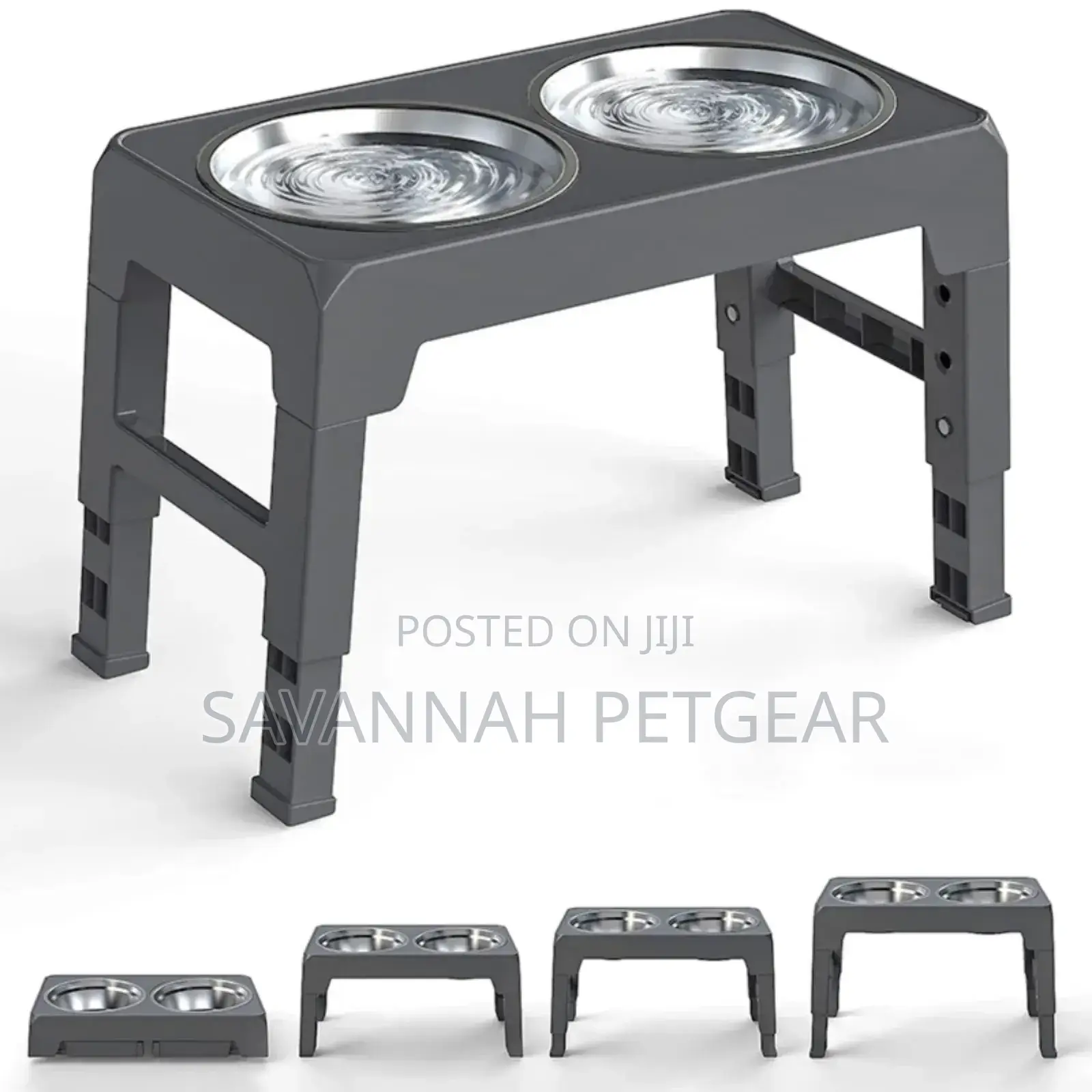 3-in-1 Adjustable Elevated Dog Cat Bowl, Adjustable Height