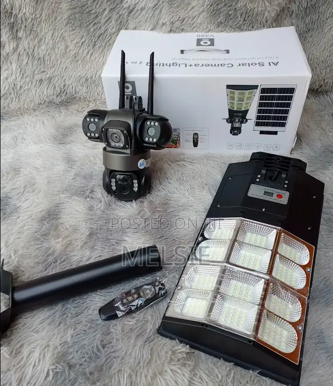 Street Light Solar System 2in1 Ai Solar Camera V380 Streetlight Camera