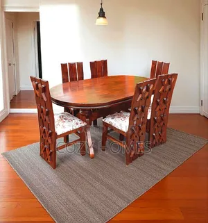 Dining Set a Splendid Oval Dinng Set, 6 Seater in Walnut Brown