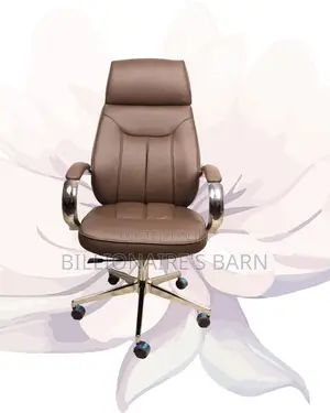 Space-Saving Leather Chair Brown Quiet-Roll | Top Seller in Kenya