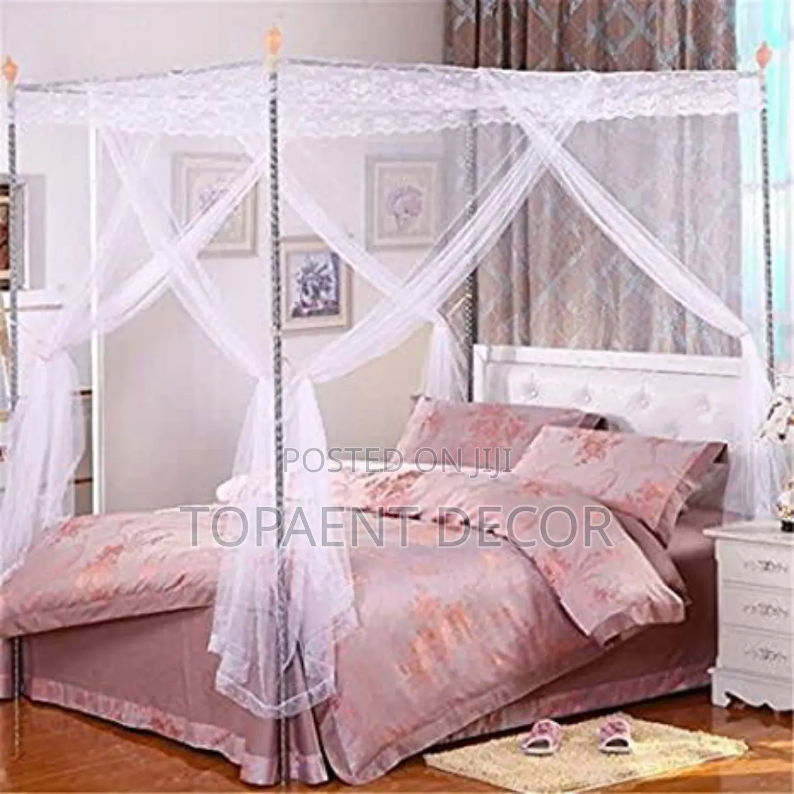 White 4 Stand Small Net Big Protection Mosquito Net