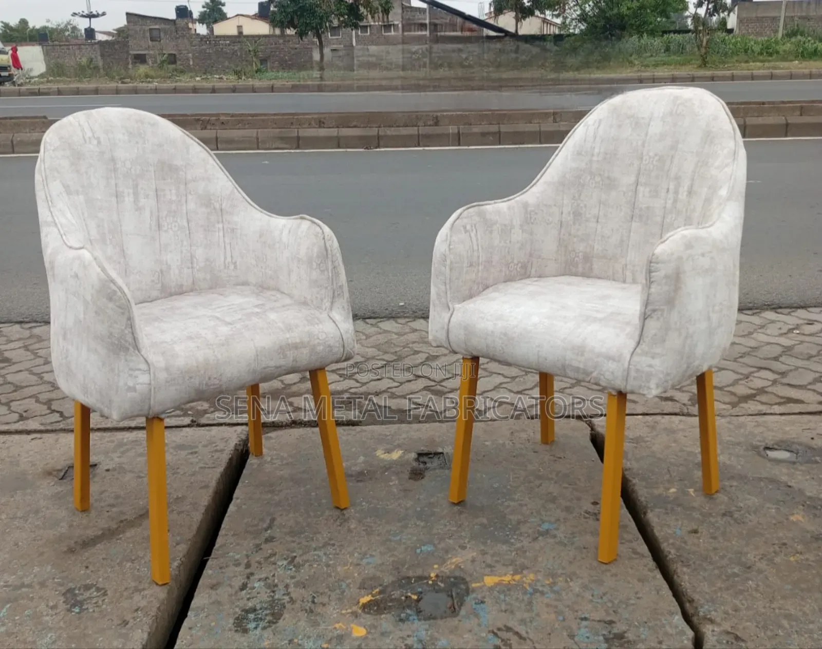 Greyish Stylish Accent Chairs.