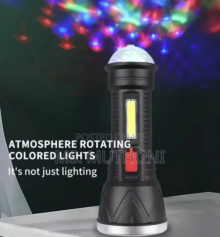 2 in 1 Portable Flashlight With a Disco Lamp Cl-W09/W01