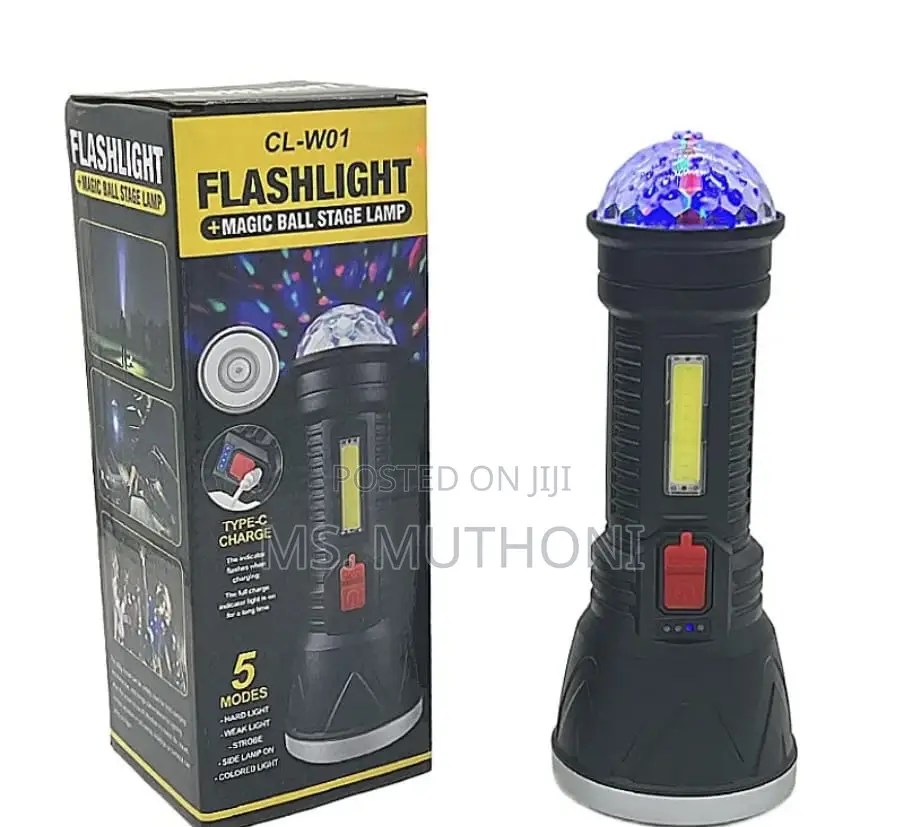 2 in 1 Portable Flashlight With a Disco Lamp Cl-W09/W01