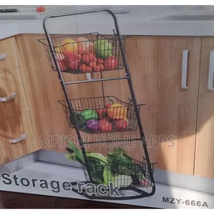 3 Layer Metallic Mesh Storage Rack
