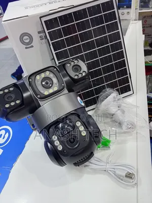 Solar Panel Charging Tripple Lens 4g CCTV Camera