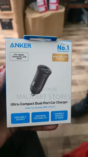 Anker 30w 2-Port USB-C and USB-a Car Charger