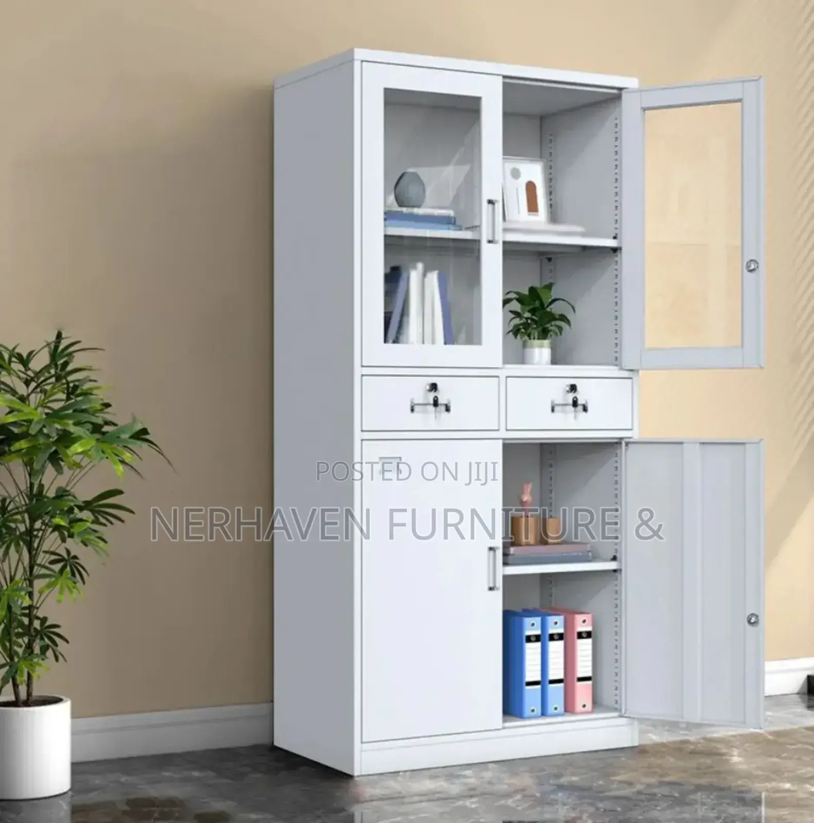 Office Storage Cabinet – Metal Doors Shelves