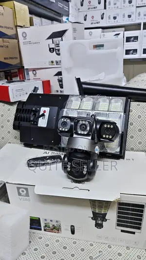 Tripple Lens V380 Same View With Solar Flood Light Remote Control Swit