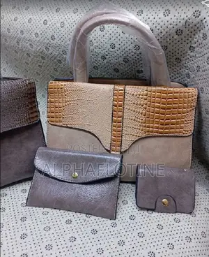 Brown Woman Handbags Pure Learher 2-Pouch