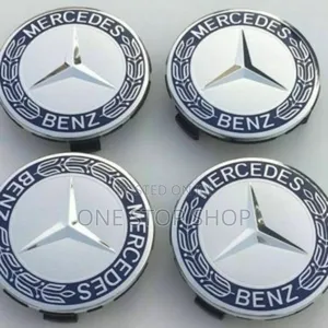4pcs Hub Covers Silver Black for Mercedes Alloy Rims