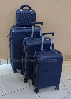 Black 4 In 1 Fibre Laxurious Suitcase Briefcase Travel Bag