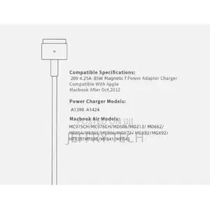 Macbook 85w Usb C to T-Tip Magnetic 2 Charging Cable Compatible