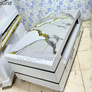 Executive White Table With Marble Topping With Beautiful Patterns 