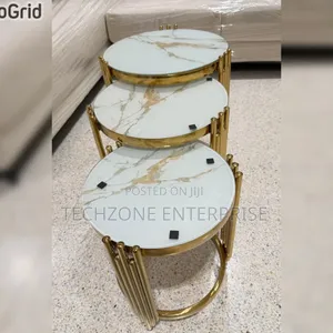 Quality 3 in 1 Executive Pure Marble Table 