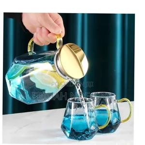Diamond Textured Glass Teapot Set