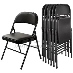 Moderm Black Leather Foldable Chair