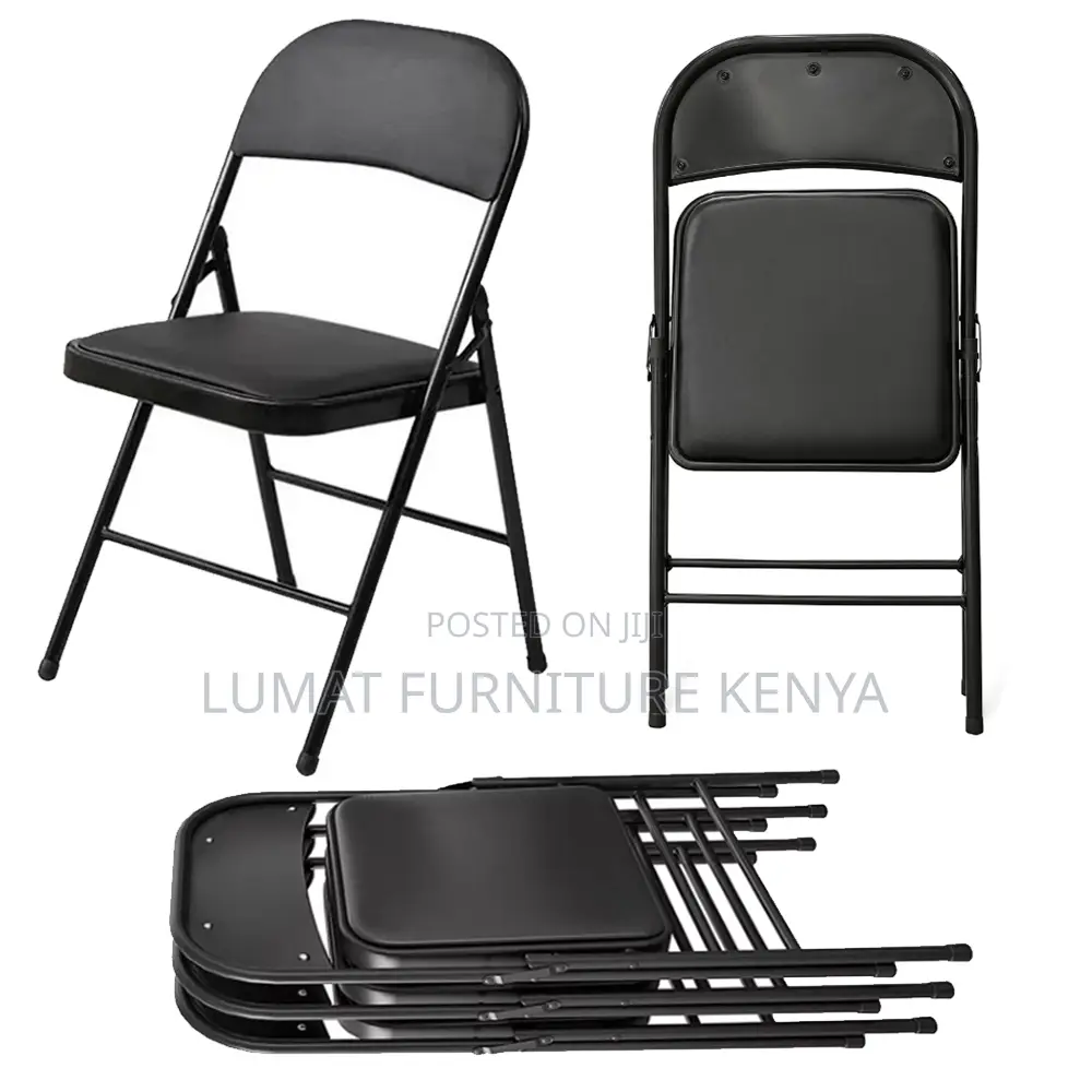 Moderm Black Leather Foldable Chair