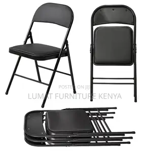 Moderm Black Leather Foldable Chair