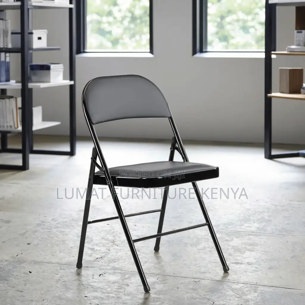 Moderm Black Leather Foldable Chair