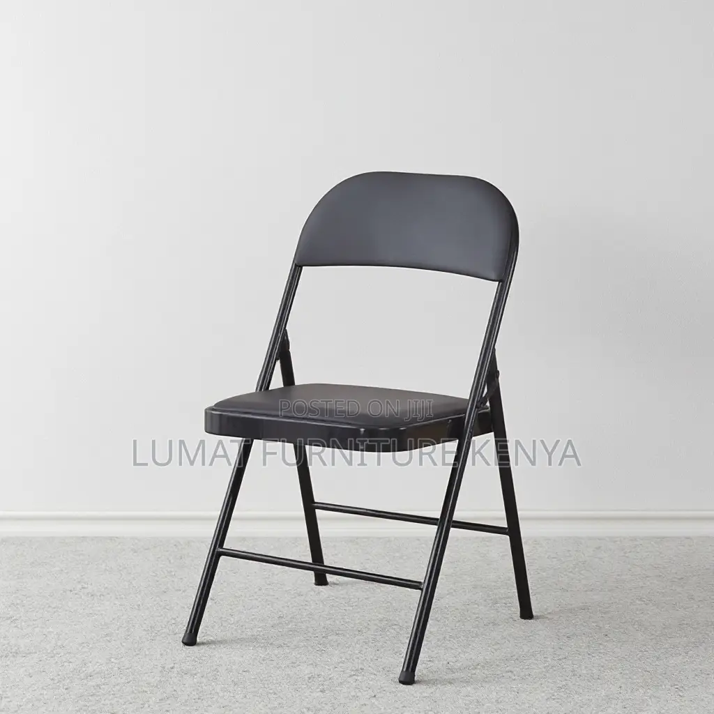 Moderm Black Leather Foldable Chair