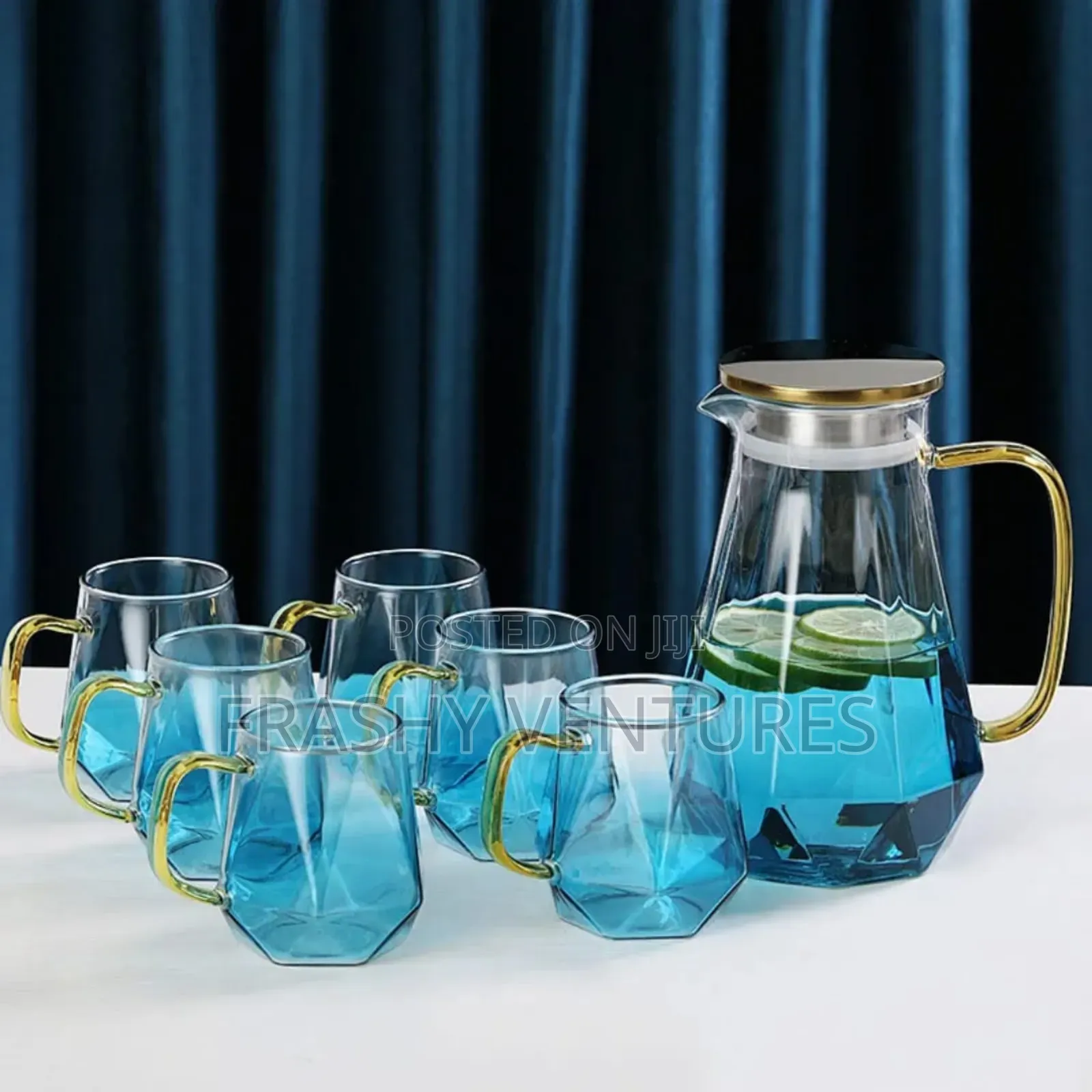 Diamond Textured Glass Teapot Set