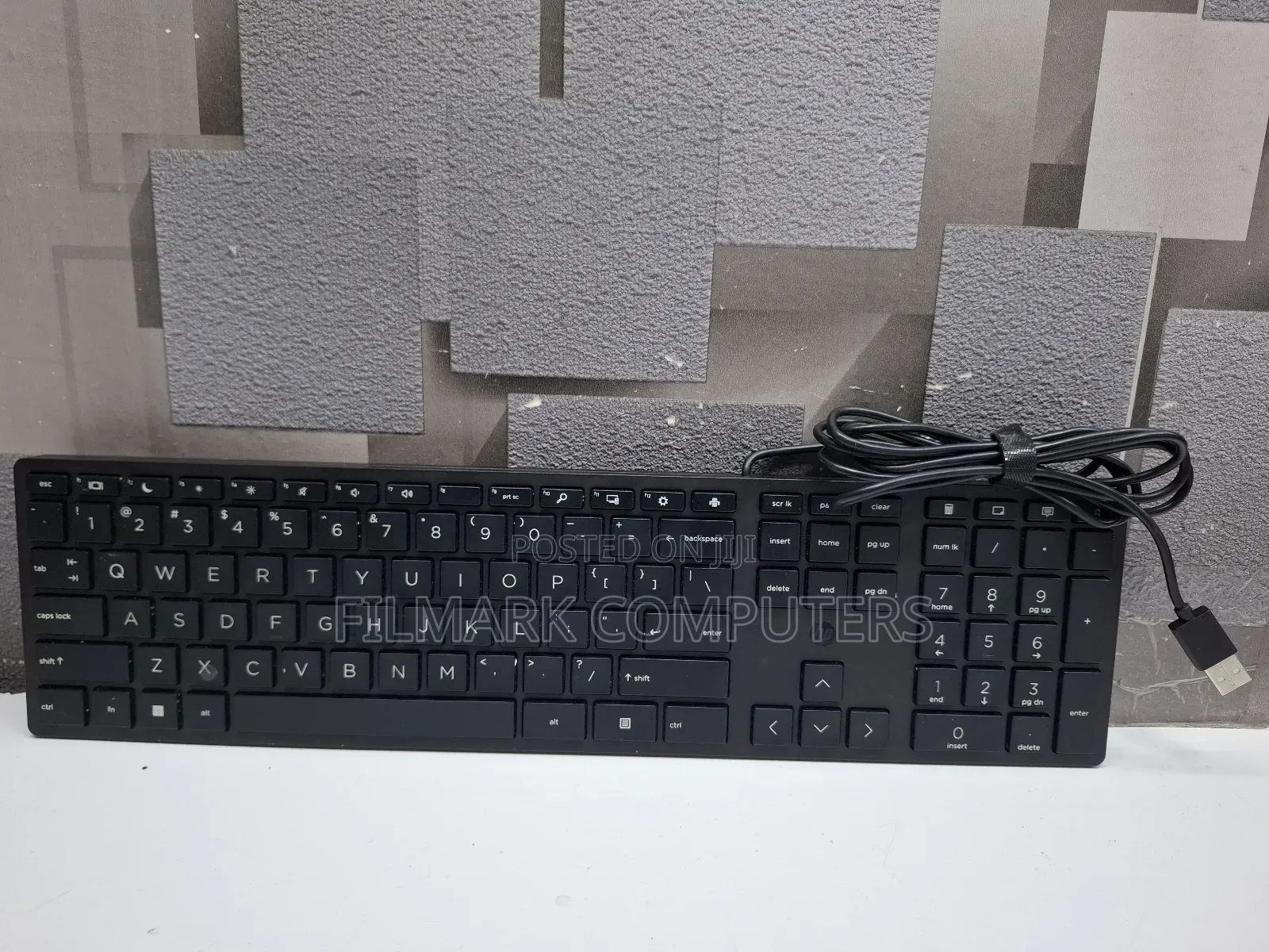 Original Hp Desktop 320k Slim Wired Qwerty Keyboard - Black